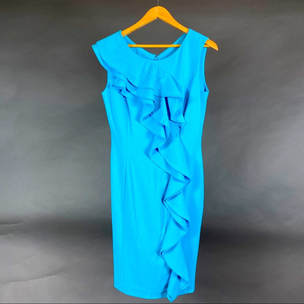 Calvin Klein Career Sheath Dress with Ruffles